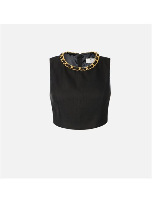 TOP WITH JEWEL CHAIN ELISABETTA FRANCHI | TO06062E2110 nero